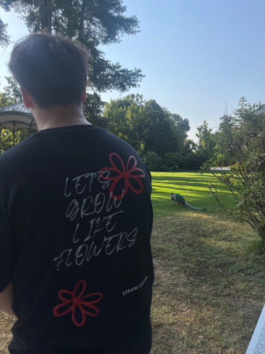 T-SHIRT STRAW COLOR NOIR ROUGE