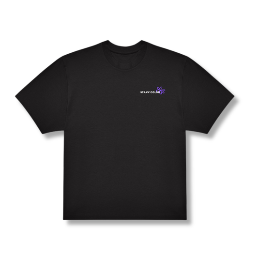 T-SHIRT STRAW COLOR NOIR VIOLET