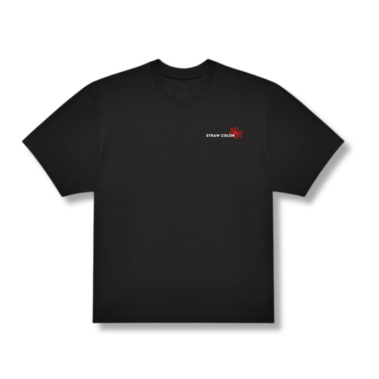 T-SHIRT STRAW COLOR NOIR ROUGE
